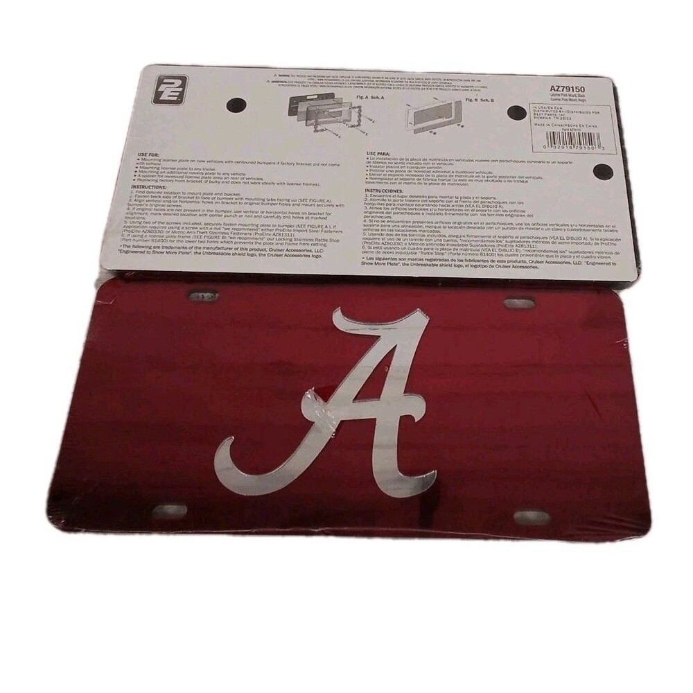 Alabama Crimson Tide License Plate With mount New In Package